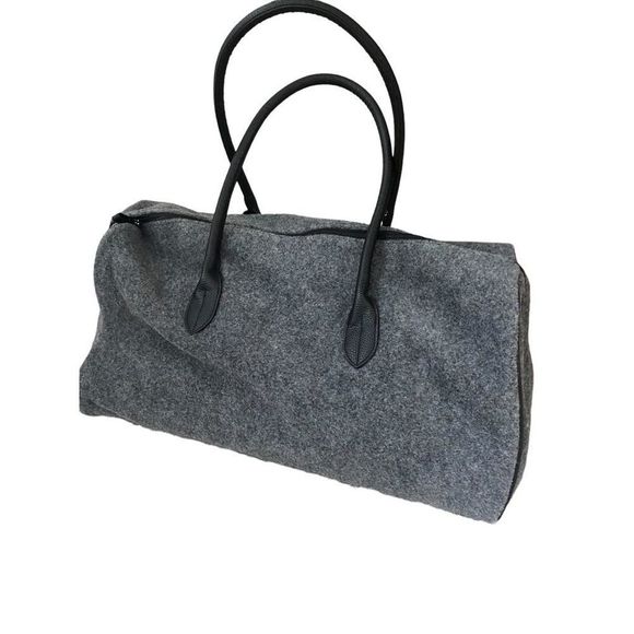 DSW Other - DSW large charcoal gray duffel bag travel bag wool look texture